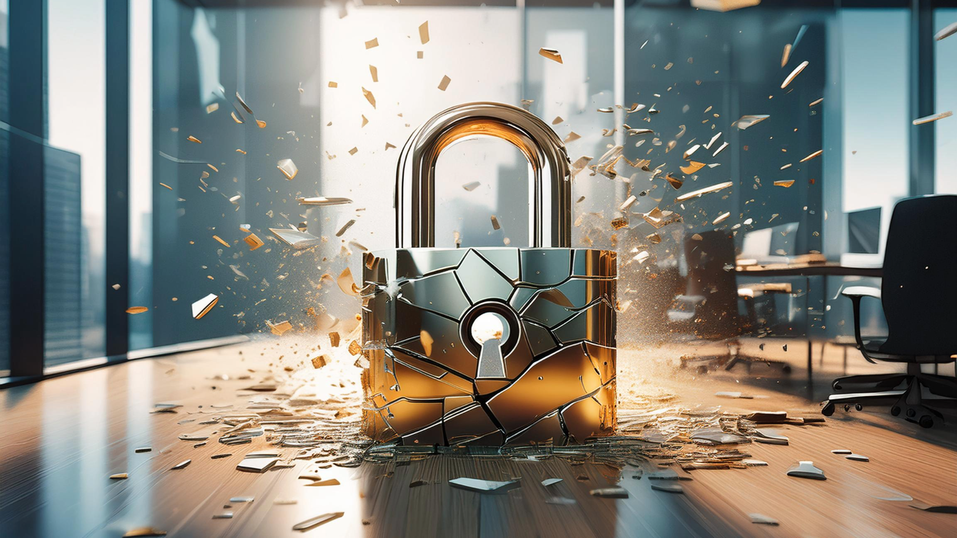 shattered padlock