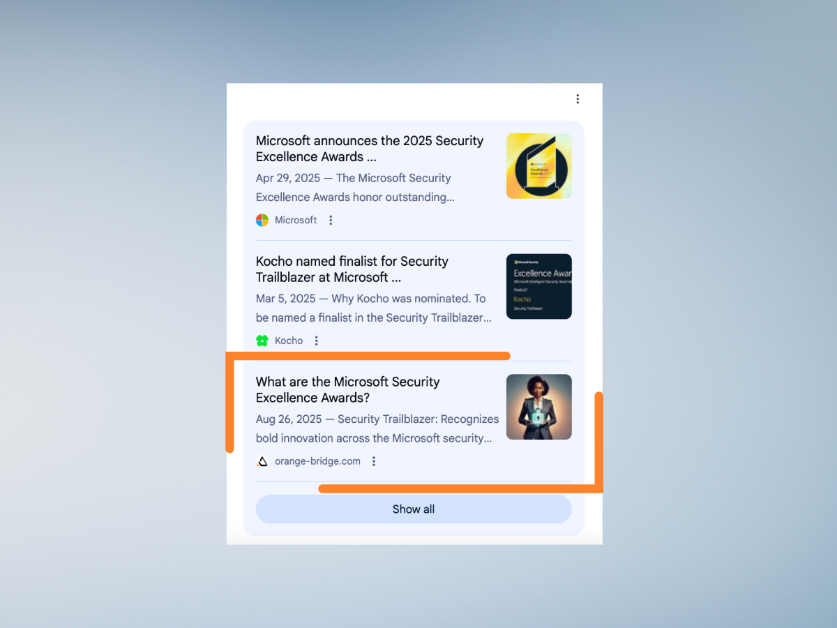 Orange Bridge ranks top of Google AI Overviews results for MISA awards